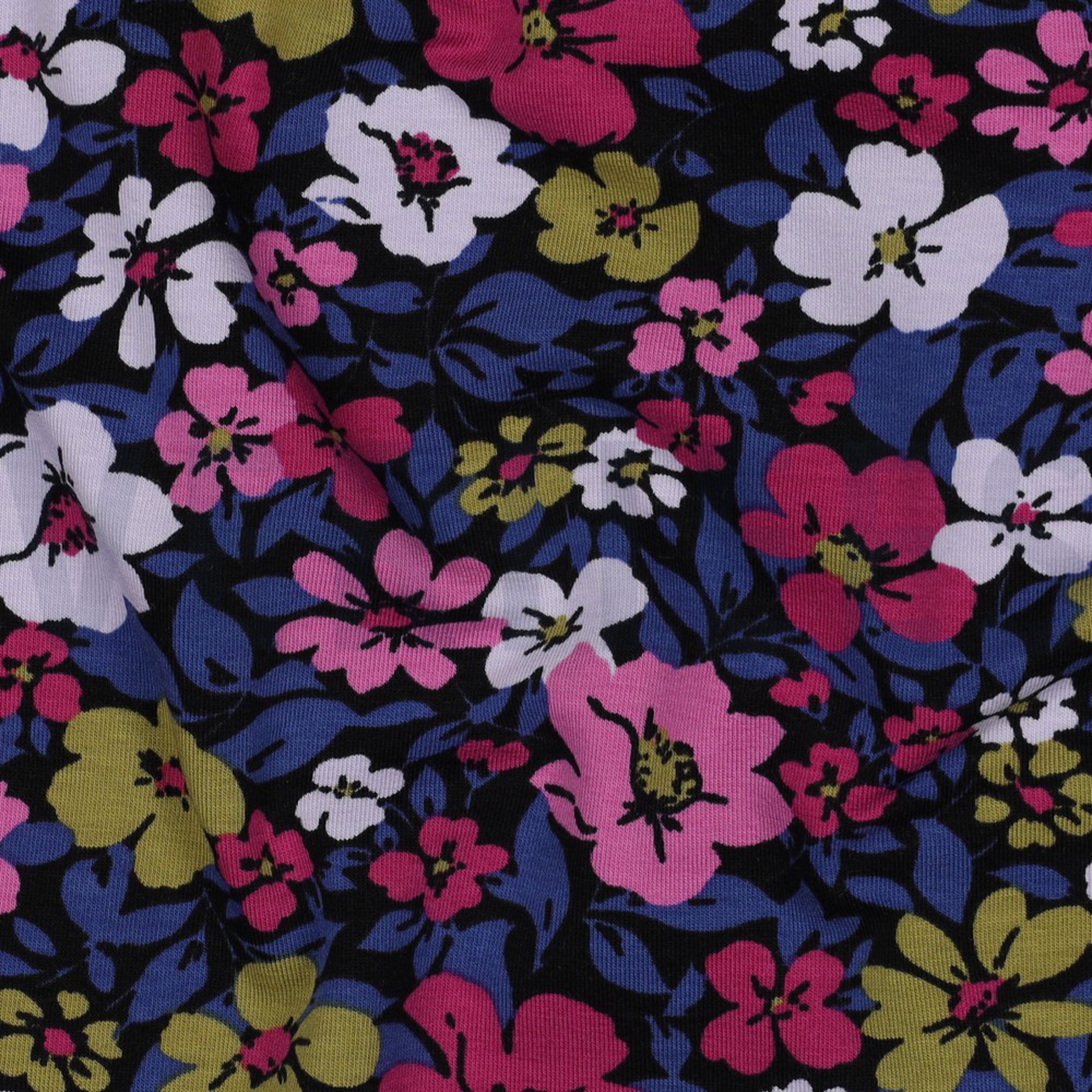 FRENCH TERRY FLOWERS BLACK/ BLUE (high resolution) #2