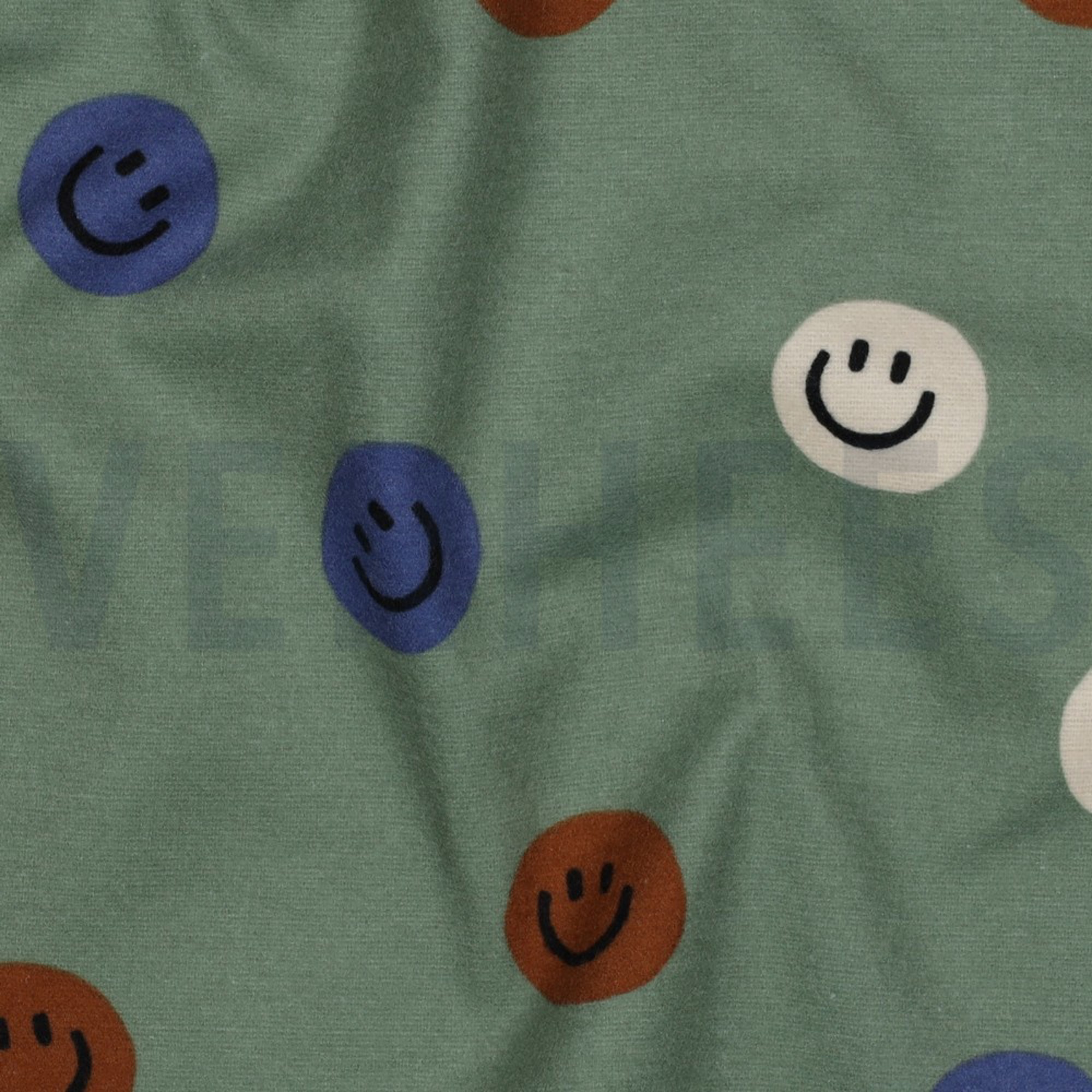 FLANNEL HAPPY FACES ARMY GREEN (high resolution) #2