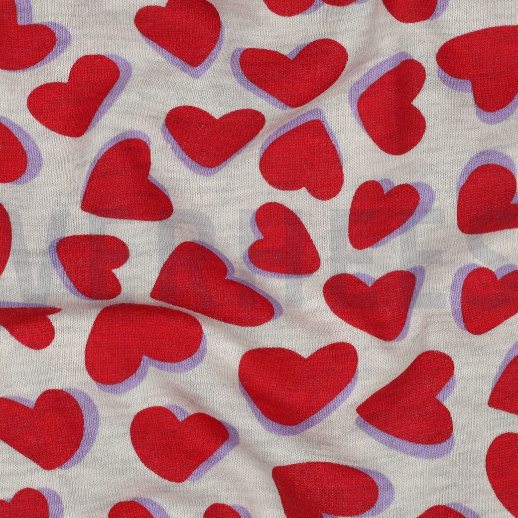 SWEAT MELANGE HEARTS RED #2