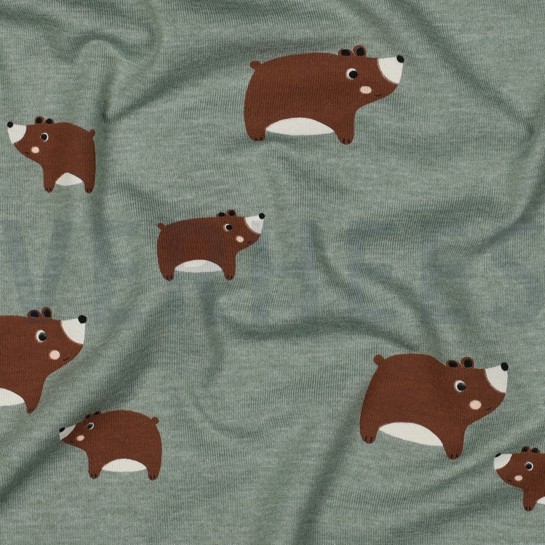 JERSEY MELANGE BEARS DARK MINT #7