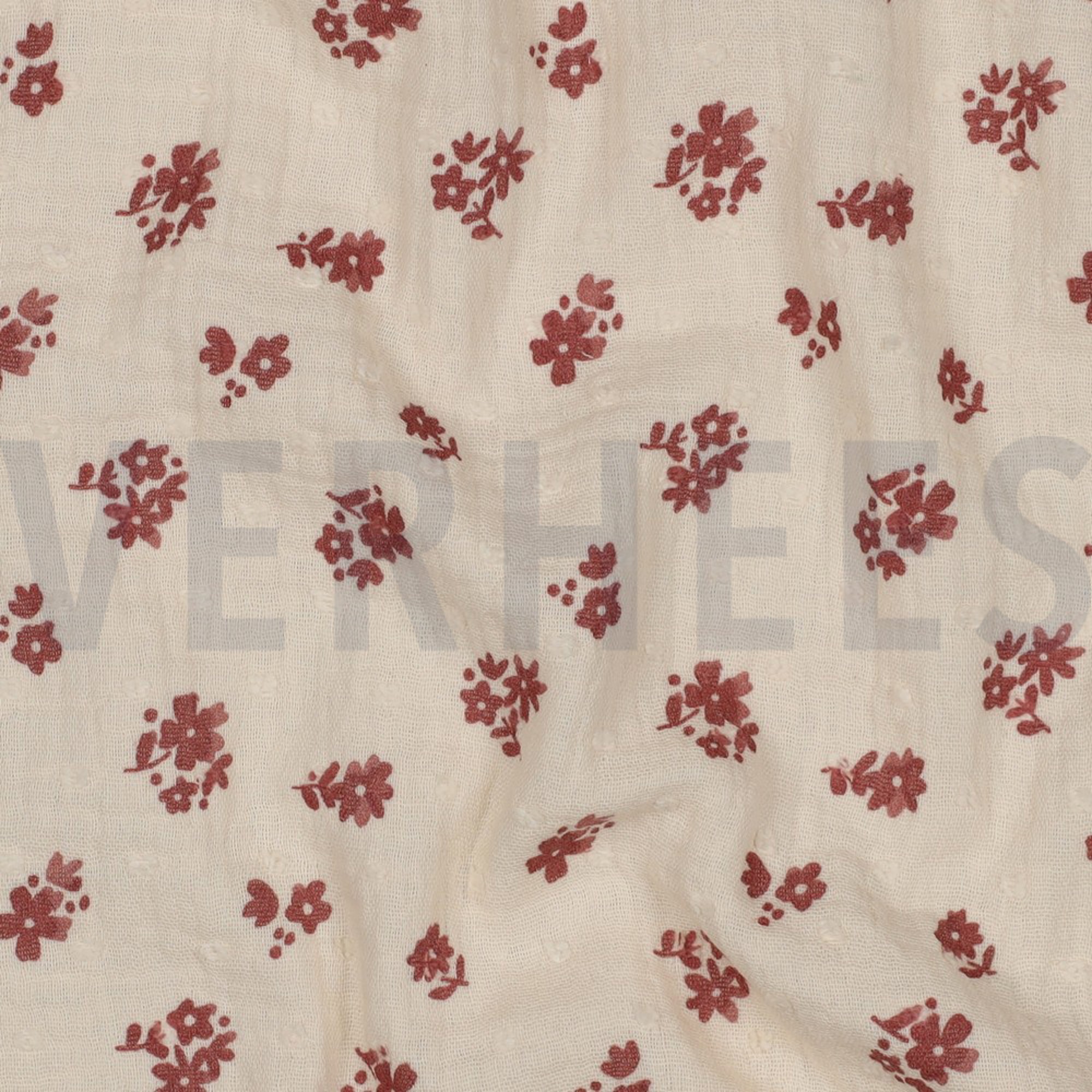 DOUBLE GAUZE DOBBY FLOWERS PEACH (high resolution) #2
