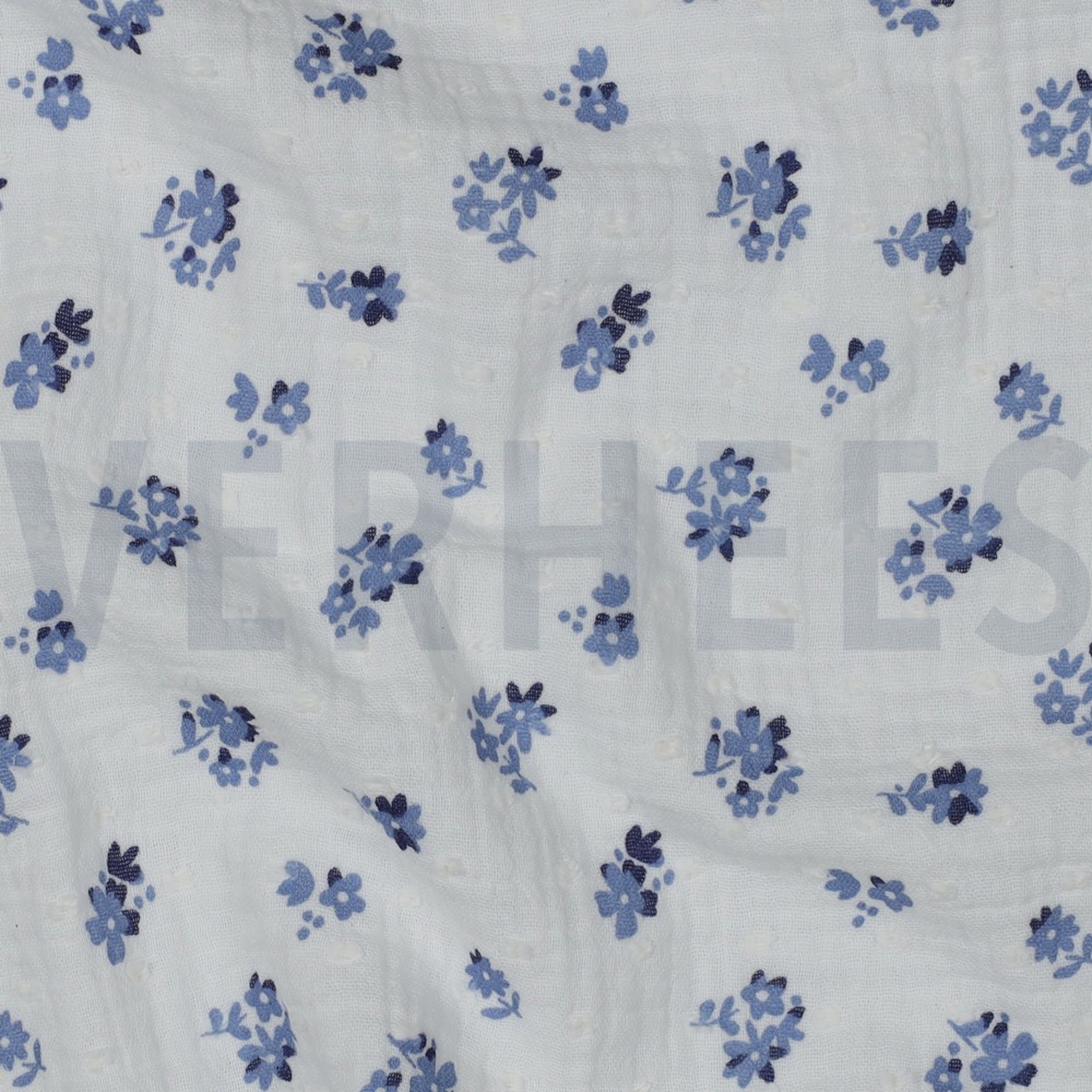 DOUBLE GAUZE DOBBY FLOWERS WHITE (high resolution) #2