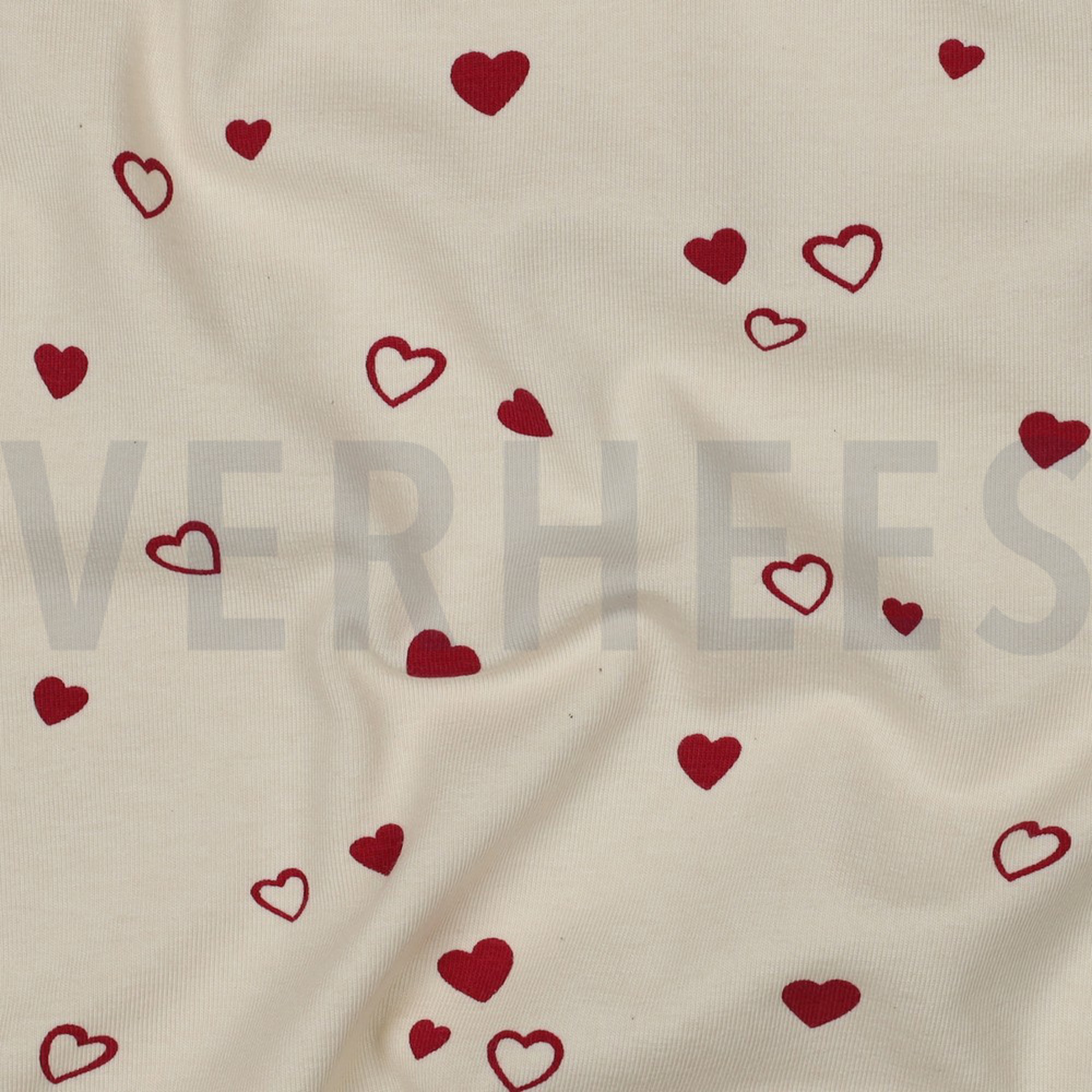 JERSEY GOTS NATURAL HEARTS NATURAL/ FUCHSIA (high resolution) #2
