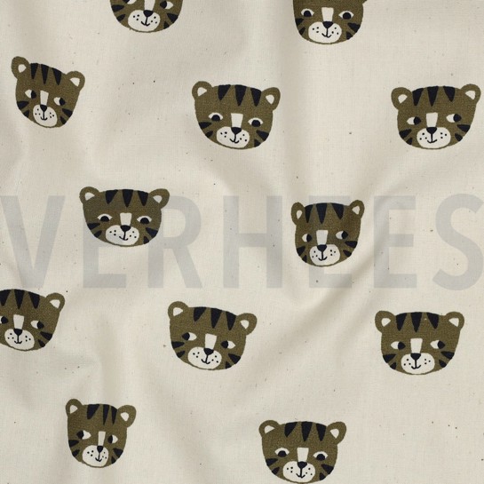 POPLIN GOTS NATURAL TIGERS NATURAL #7