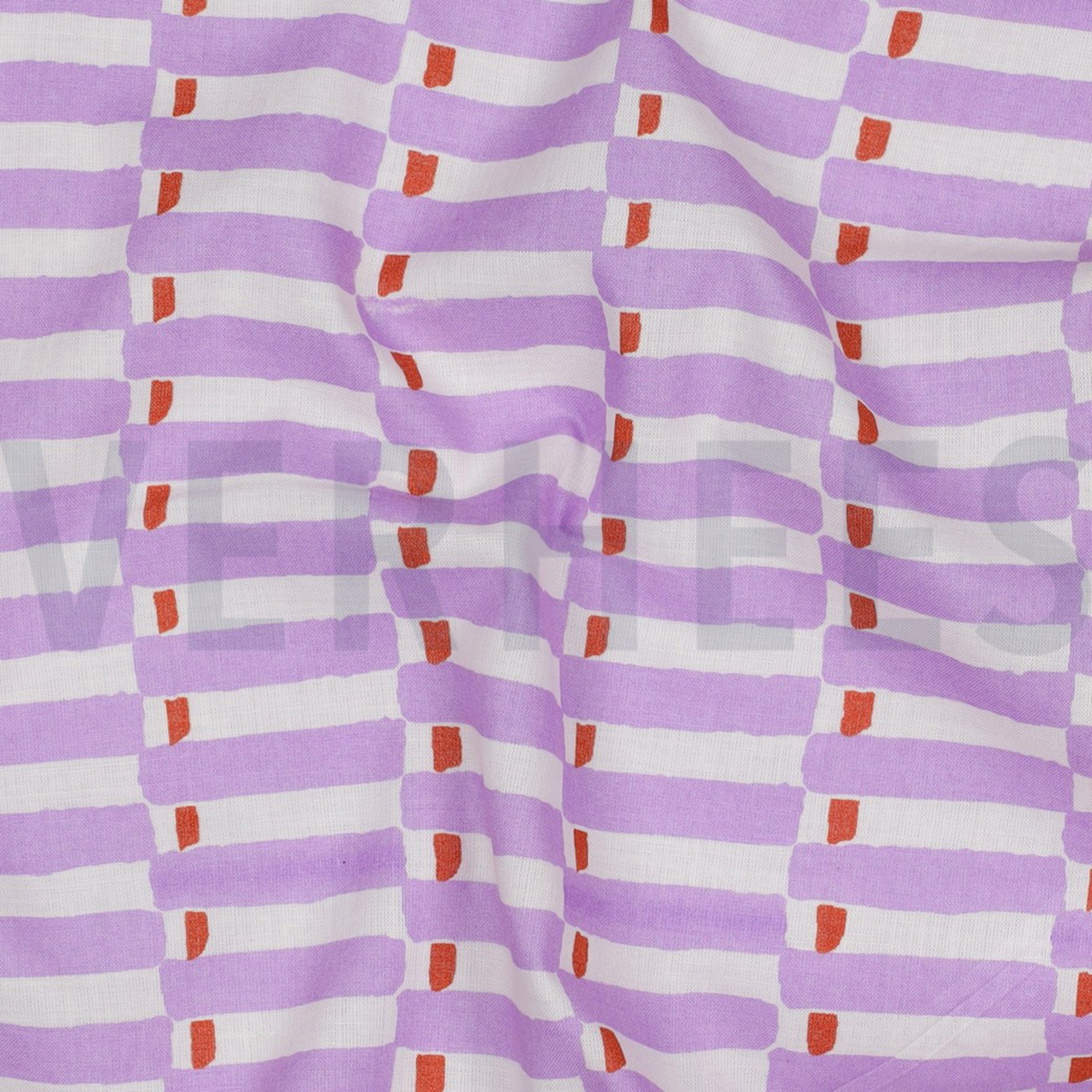HANDCRAFTED BLOCK-PRINTED COTTON GEOMETRIC LILAC (high resolution) #2