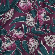 HANDCRAFTED BLOCK-PRINTED COTTON FLOWERS AUBERGINE (thumbnail) #2