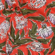 HANDCRAFTED BLOCK-PRINTED COTTON FLOWERS CORAL (thumbnail) #2