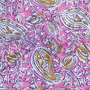HANDCRAFTED BLOCK-PRINTED COTTON PAISLEY PINK (thumbnail) #2