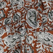 HANDCRAFTED BLOCK-PRINTED COTTON PAISLEY COGNAC (thumbnail) #2