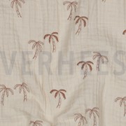 DOUBLE GAUZE GOTS NATURAL PALMTREES NATURAL (thumbnail) #2