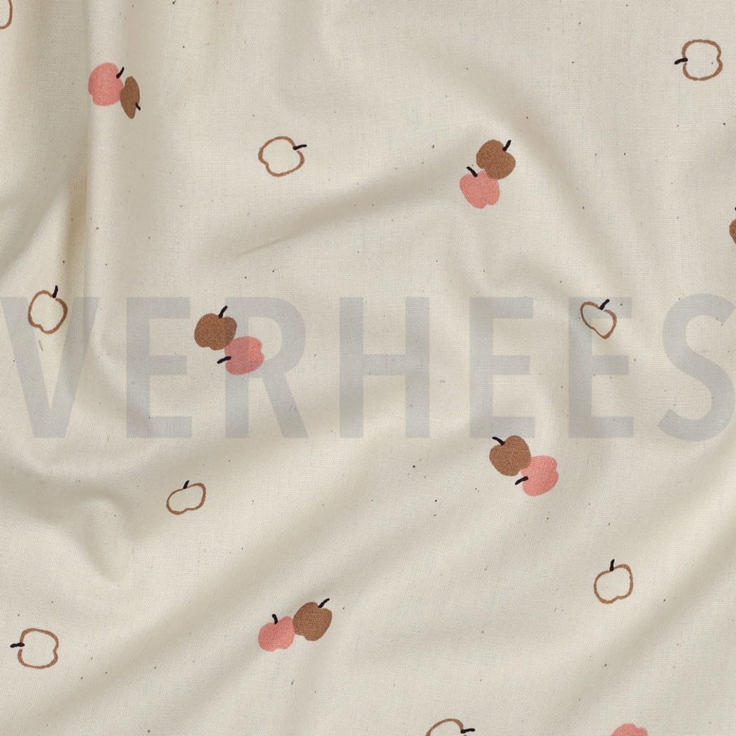 POPLIN GOTS NATURAL APPLES NATURAL #2