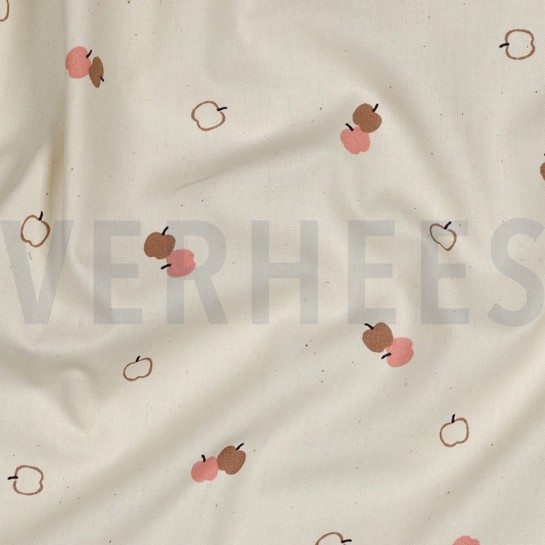 POPLIN GOTS NATURAL APPLES NATURAL #7