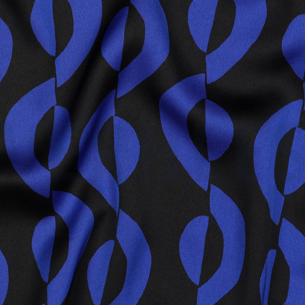 ROYAL MICRO SATIN GEOMETRIC BLACK #2