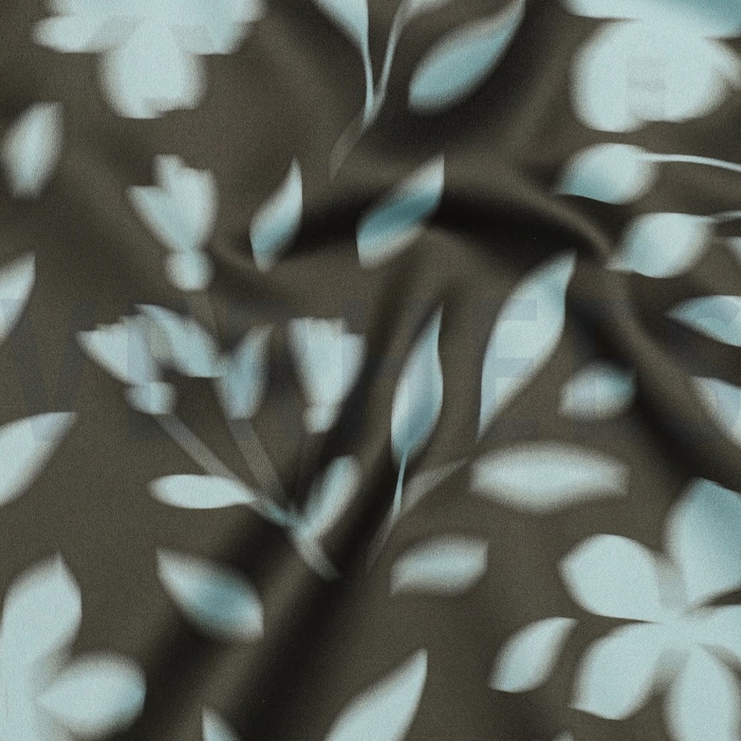 ROYAL MICRO SATIN DIGITAL FLOWERS ARMY GREEN #2