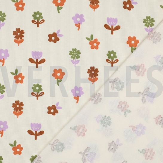 WAFFLE JERSEY FLOWERS OFFWHITE #7