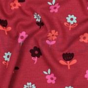 WAFFLE JERSEY FLOWERS DARK RED (thumbnail) #2
