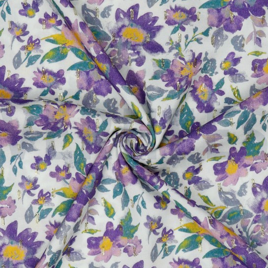 VISCOSE LUREX DIGITAL FLOWERS WHITE #7