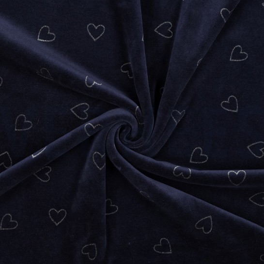 NICKI VELOURS GLITZER HERZEN MARINEBLAU #7