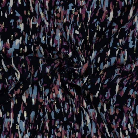 VISKOSE LUREX ABSTRACT MARINEBLAU #7