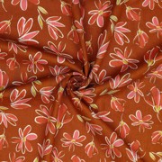 LINEN VISCOSE WASHED FLOWERS BRIQUE (thumbnail) #2