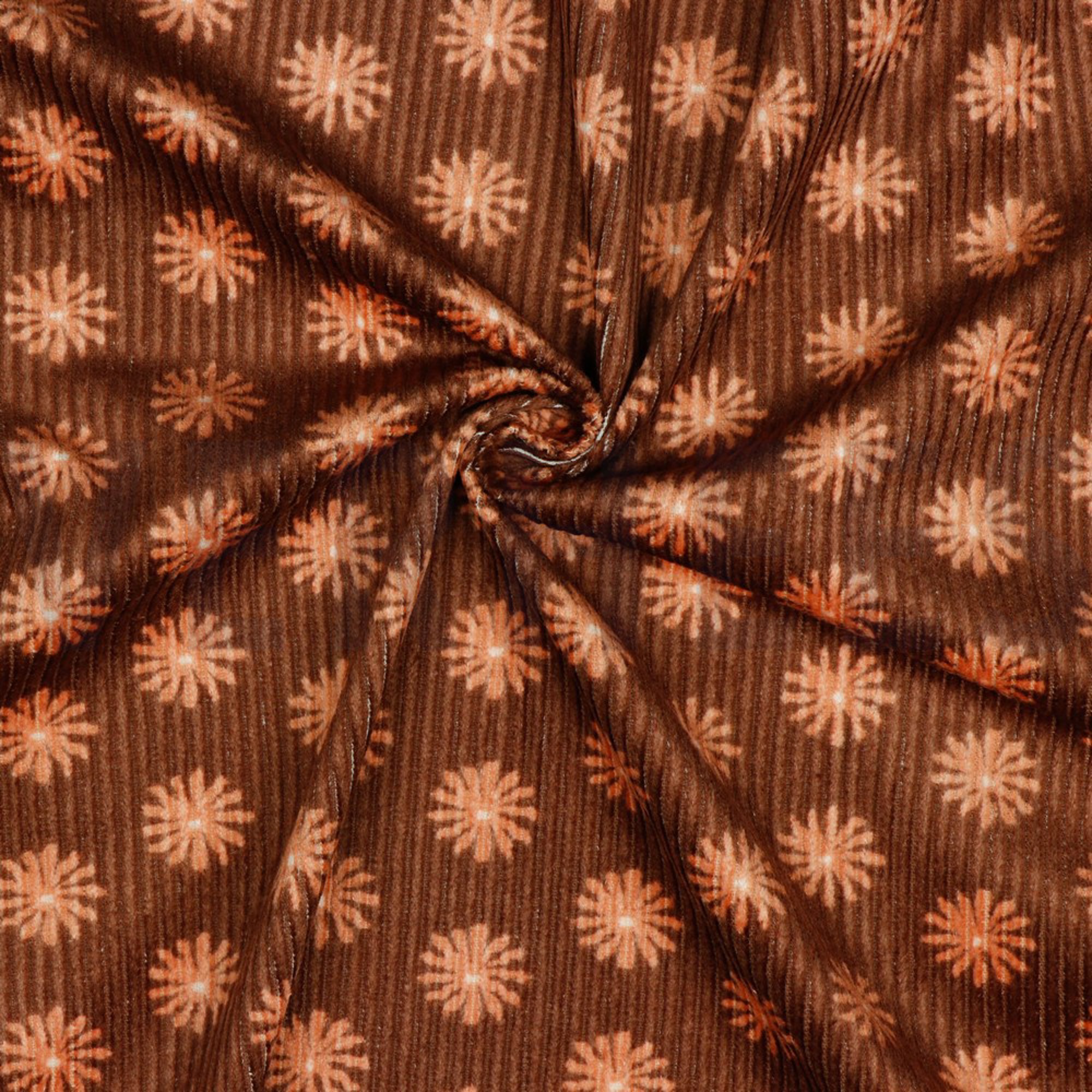 WASHED CORDUROY FLOWERS LIGHT BROWN (high resolution) #2