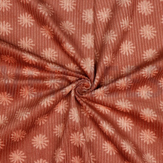 GEWASSEN RIBCORDUROY BLOEMEN BLUSH #7