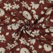 LINEN WASHED BIG FLOWERS ROUGE (thumbnail) #2
