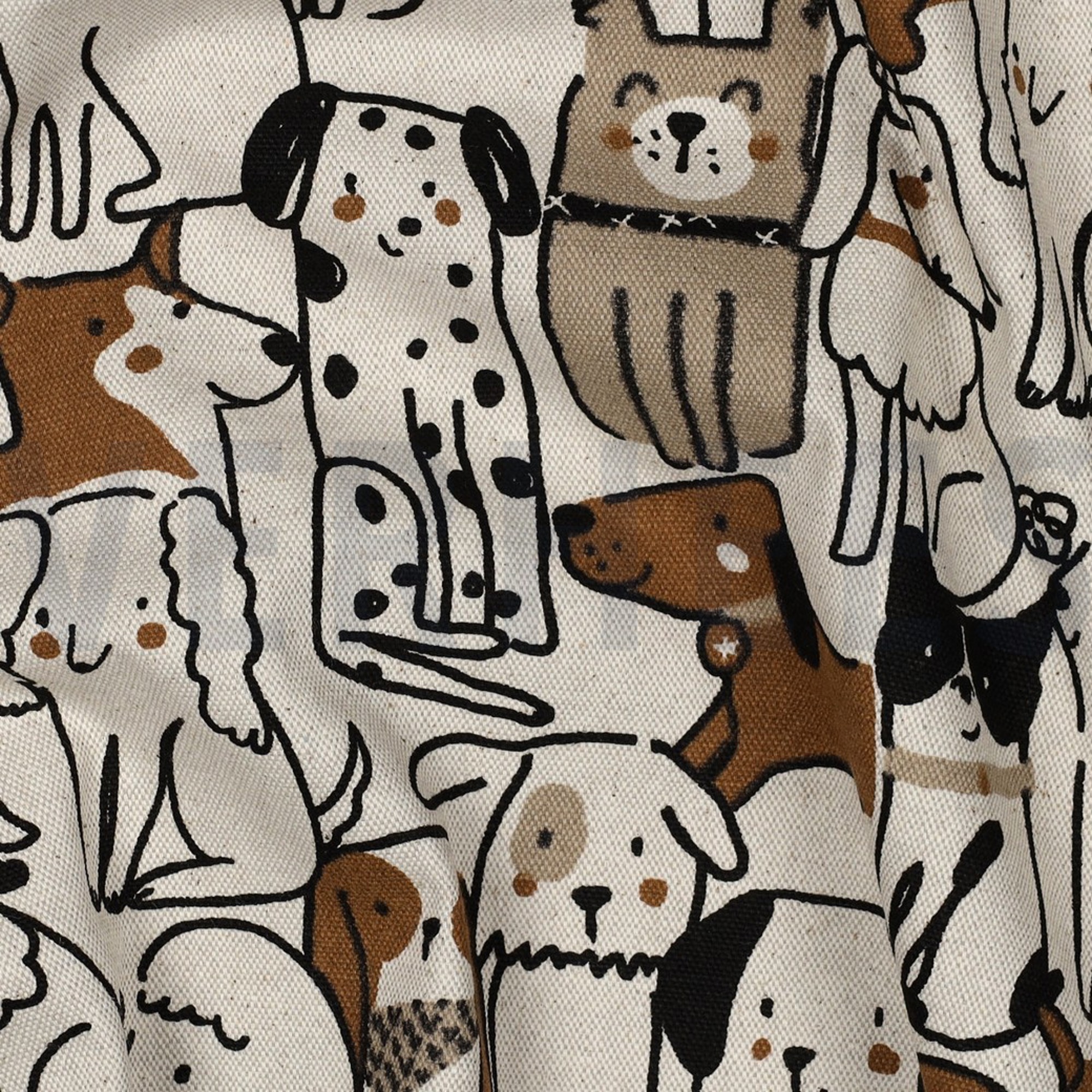 CANVAS LINEN LOOK DOGS NATURAL (high resolution) #2