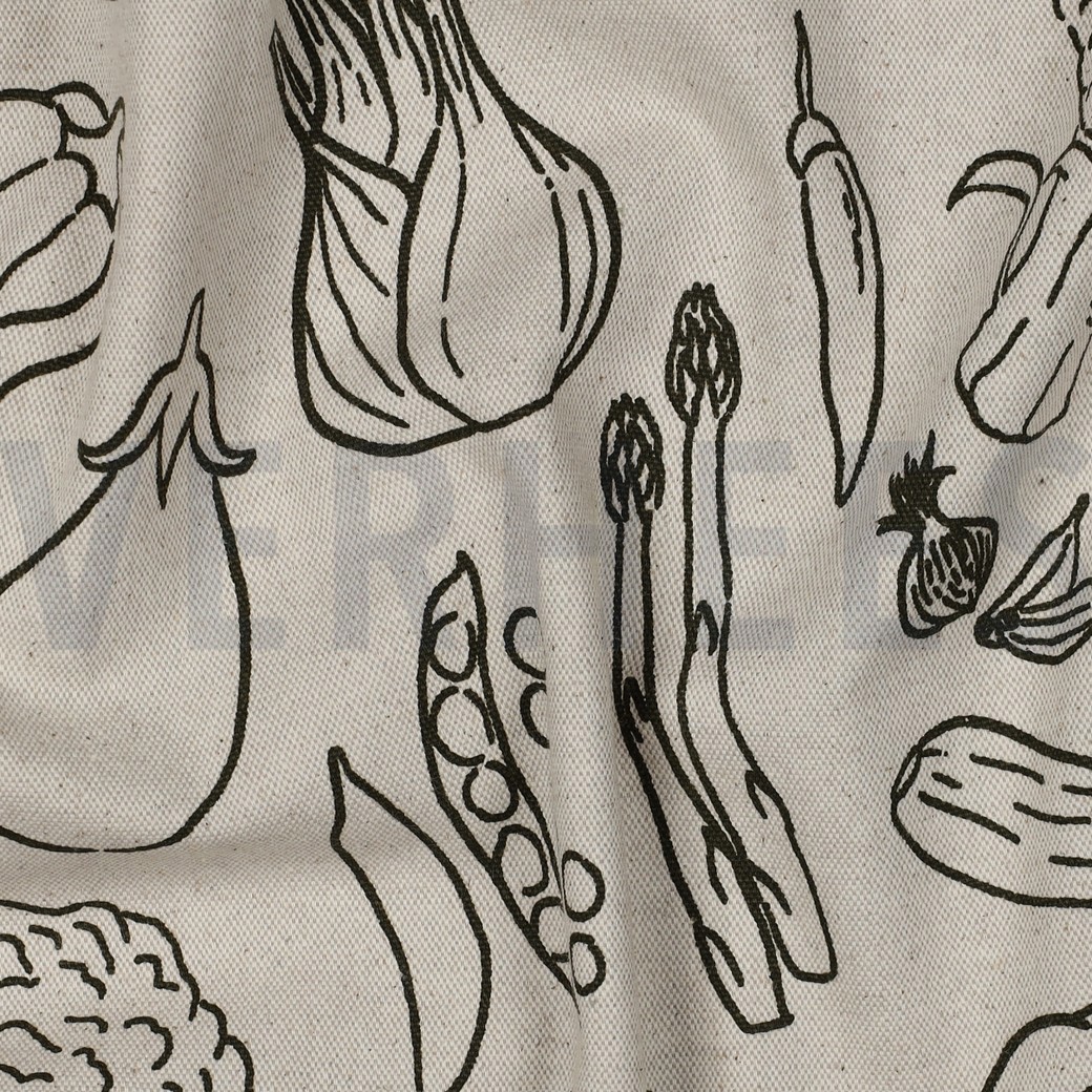 CANVAS LINEN LOOK VEGETABLES NATURAL #2