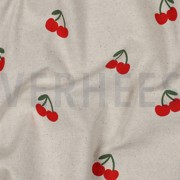 CANVAS LINEN LOOK CHERRIES NATURAL (thumbnail) #2