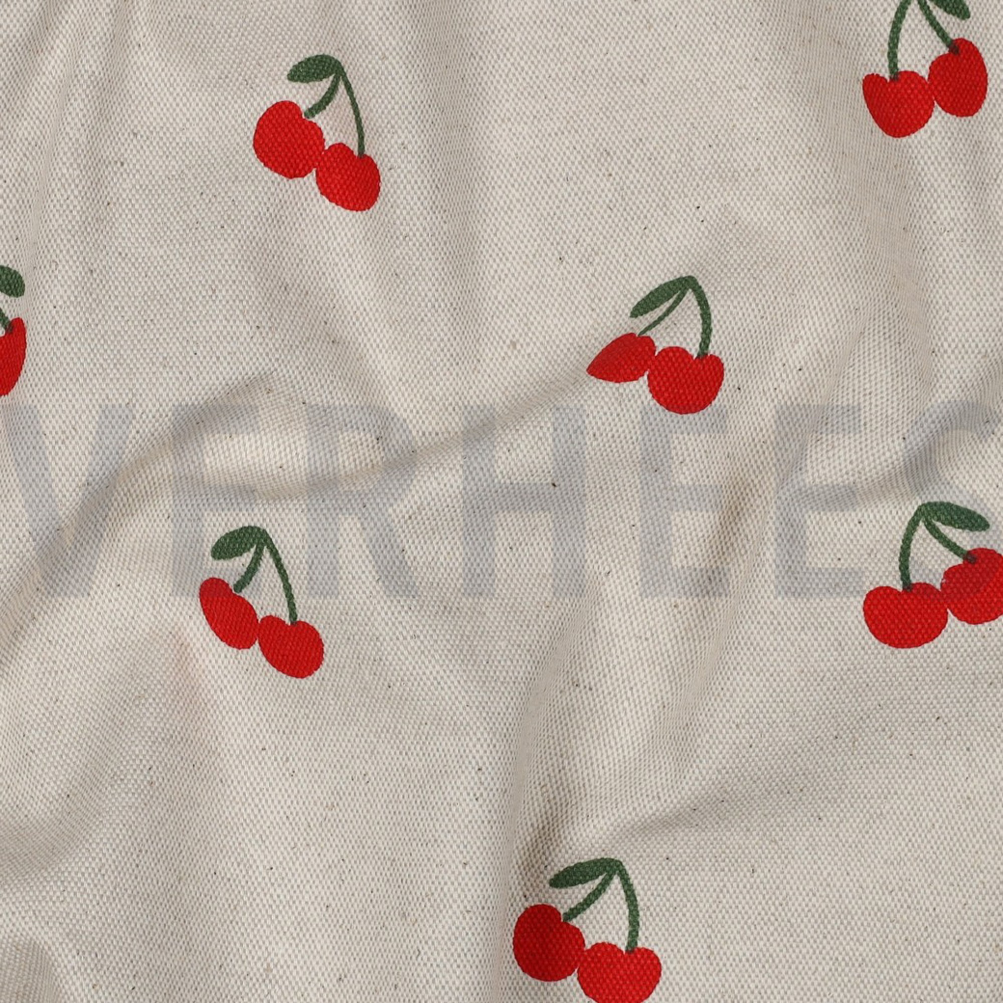 CANVAS LINEN LOOK CHERRIES NATURAL (high resolution) #2