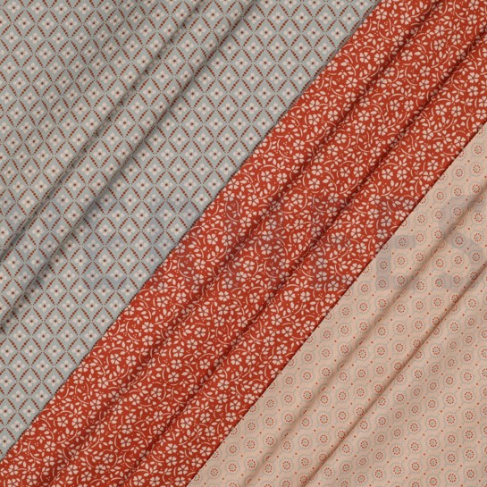 KATOENEN POPLIN BLOEMEN EN STIPPEN POEDER #7