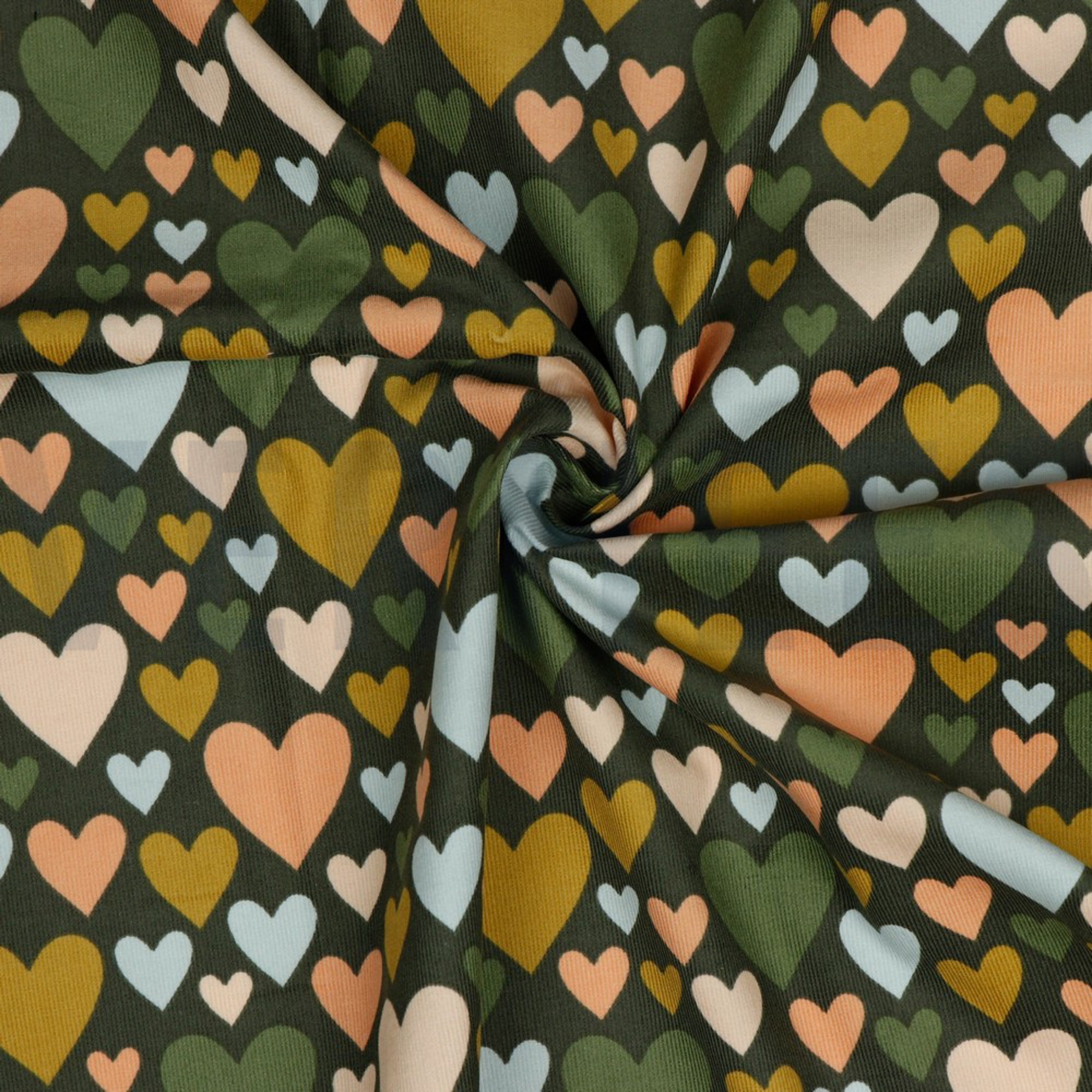 BABYCORD HEARTS FOREST GREEN (high resolution) #2