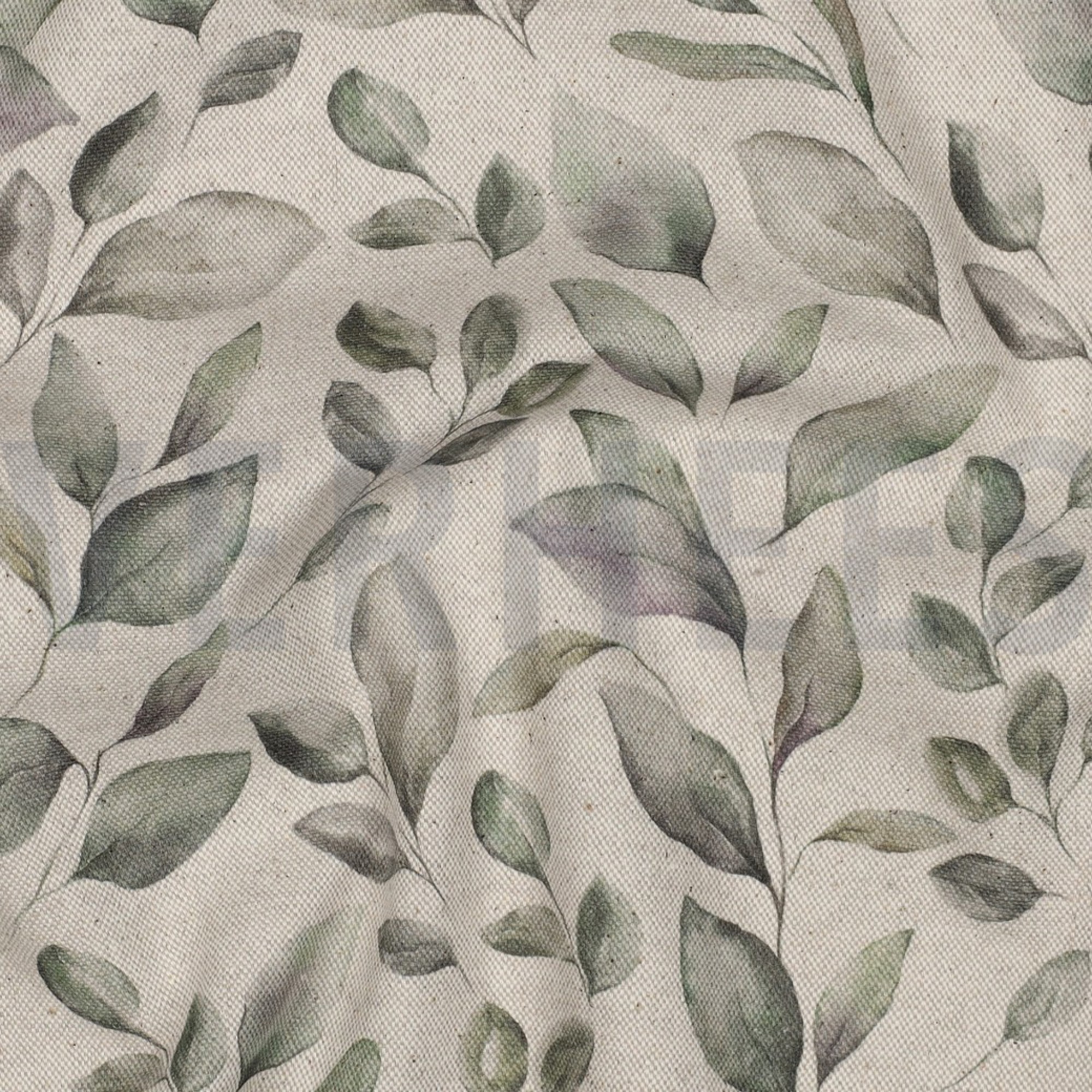 CANVAS LINEN LOOK DIGITAL LEAVES NATURAL (high resolution) #2