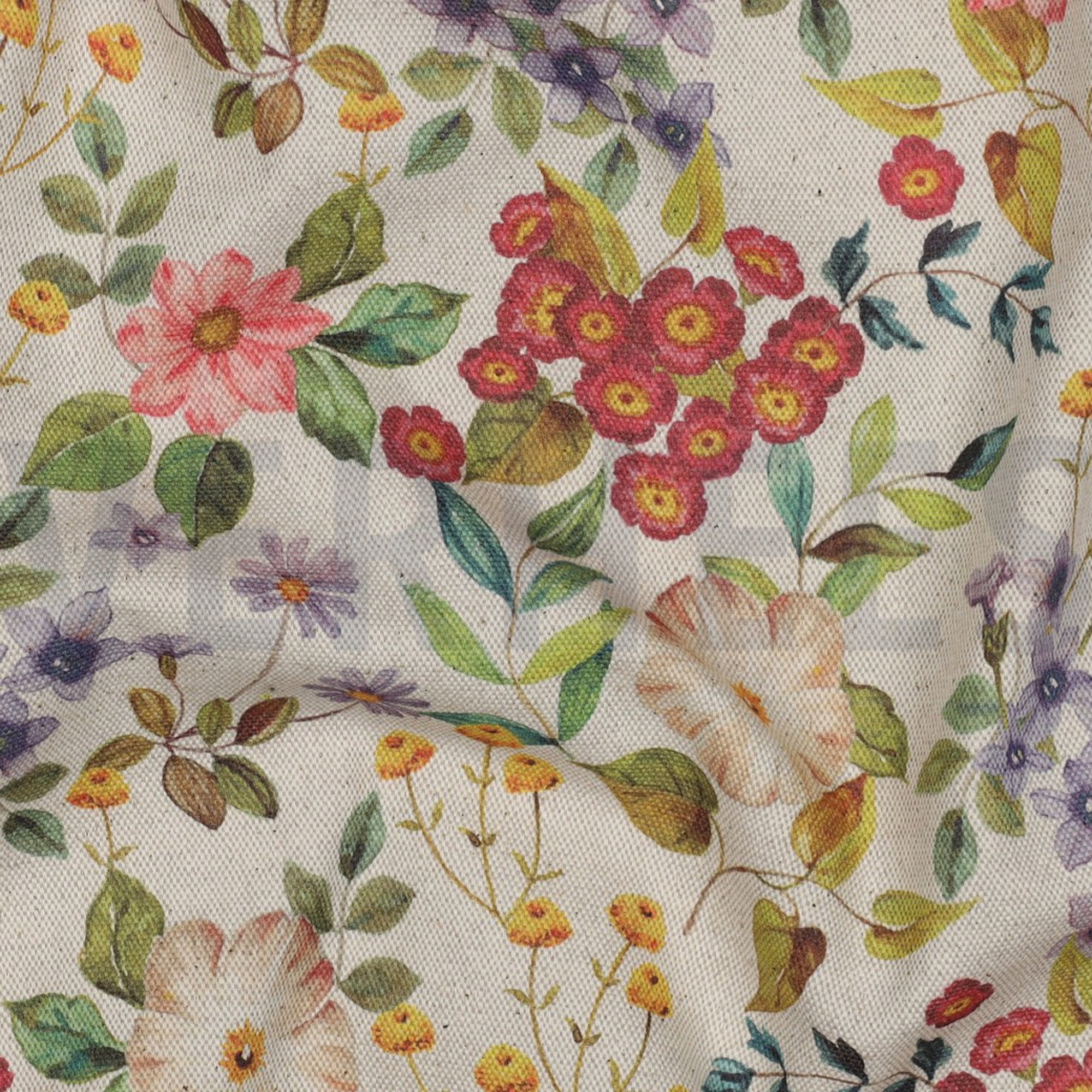 CANVAS LINEN LOOK DIGITAL FLOWERS NATURAL (high resolution) #2