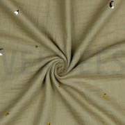 DOUBLE GAUZE FOIL MOON AND STARS TAUPE (thumbnail) #2