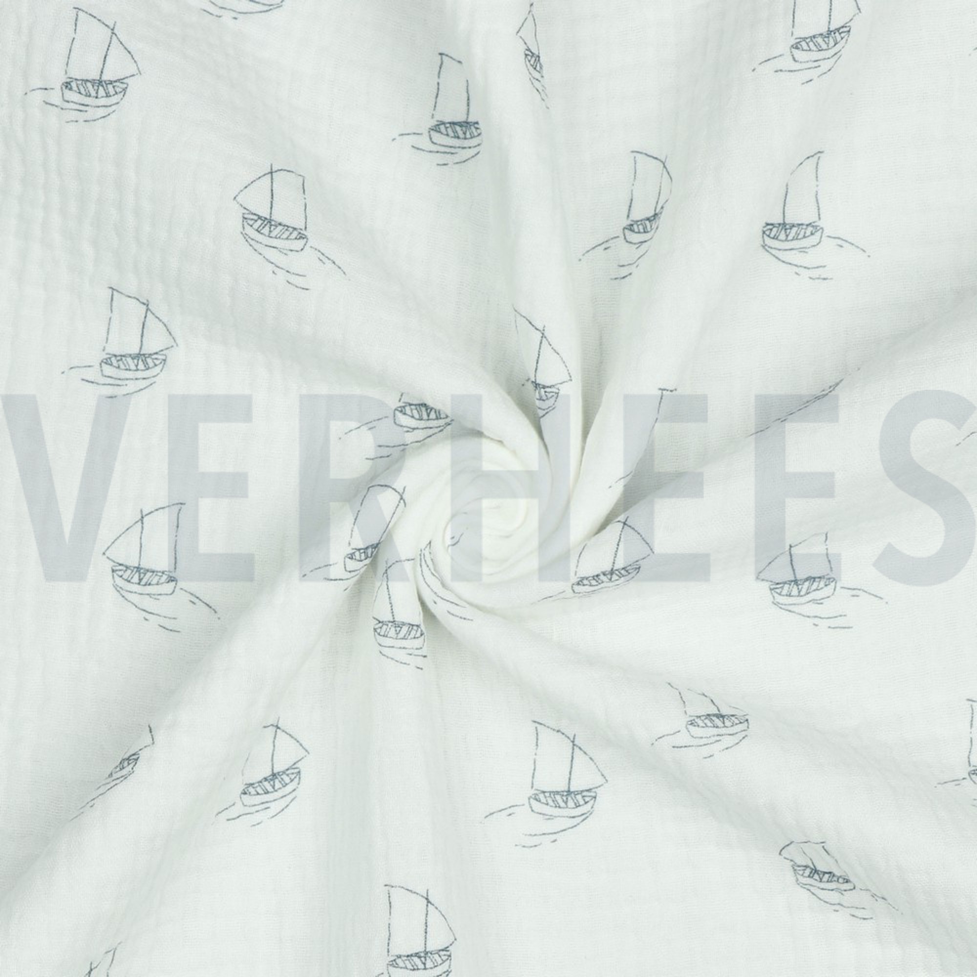 DOUBLE GAUZE BOATS WHITE (high resolution) #2