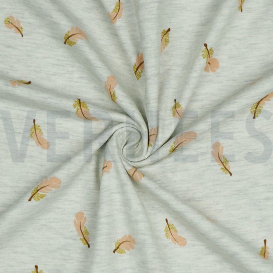 JERSEY MELANGE GLITZER FEDER ECRU MELIERT #7