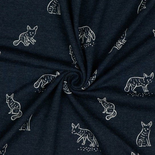 JERSEY MELANGE DIEREN INDIGO GEMÊLEERD #7