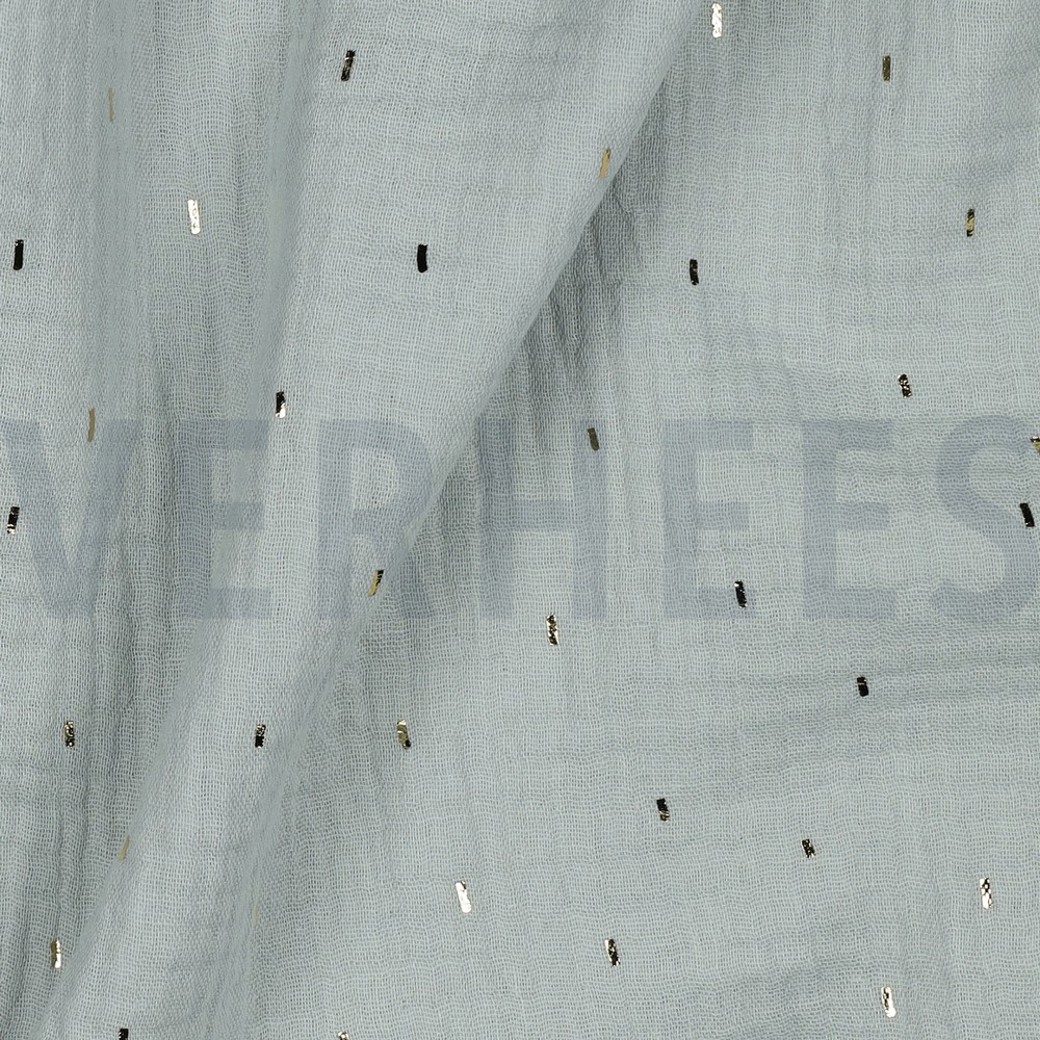 DOUBLE GAUZE FOIL STRIPES MINT/GOLD #2