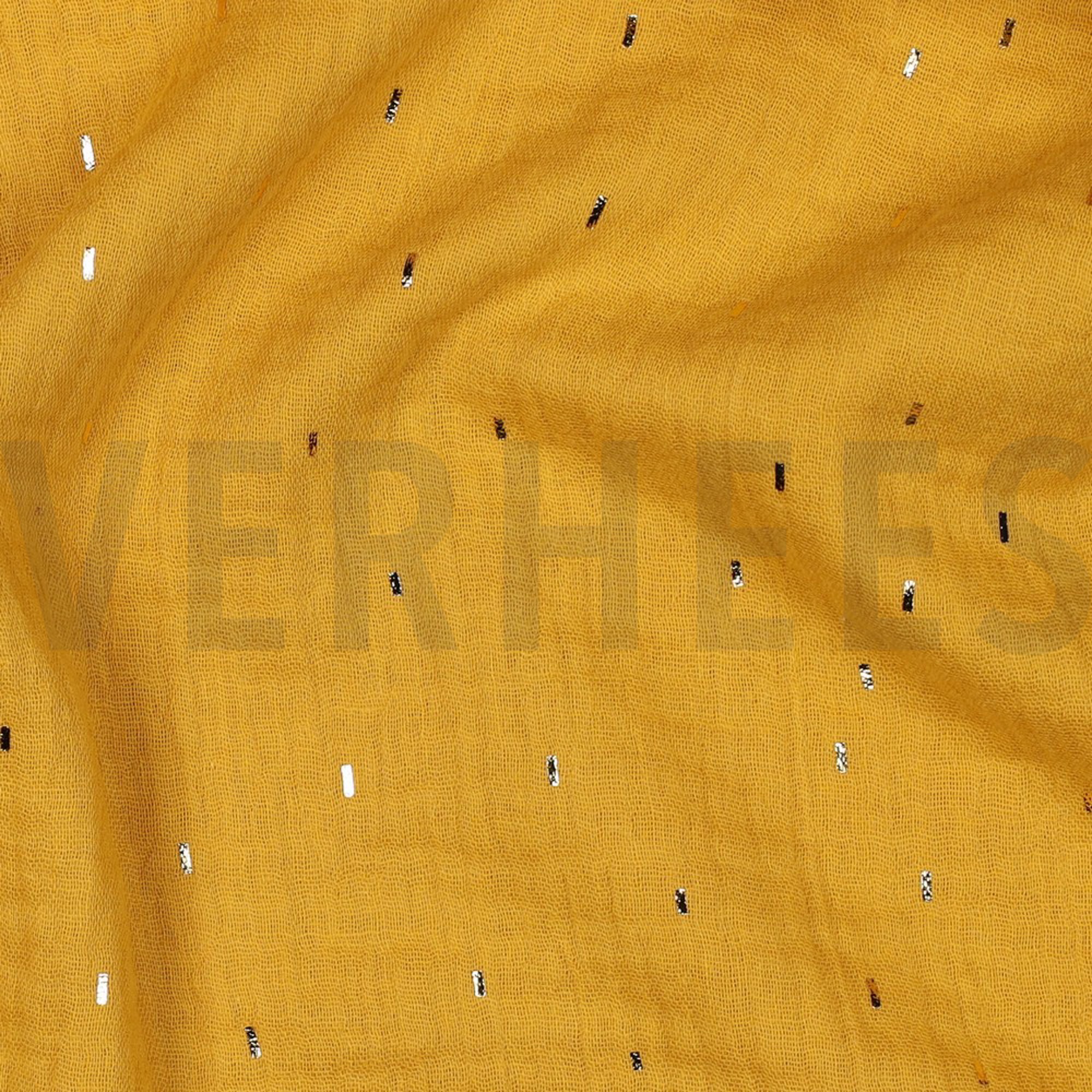 DOUBLE GAUZE FOIL STRIPES OCHRE/GOLD (high resolution) #2