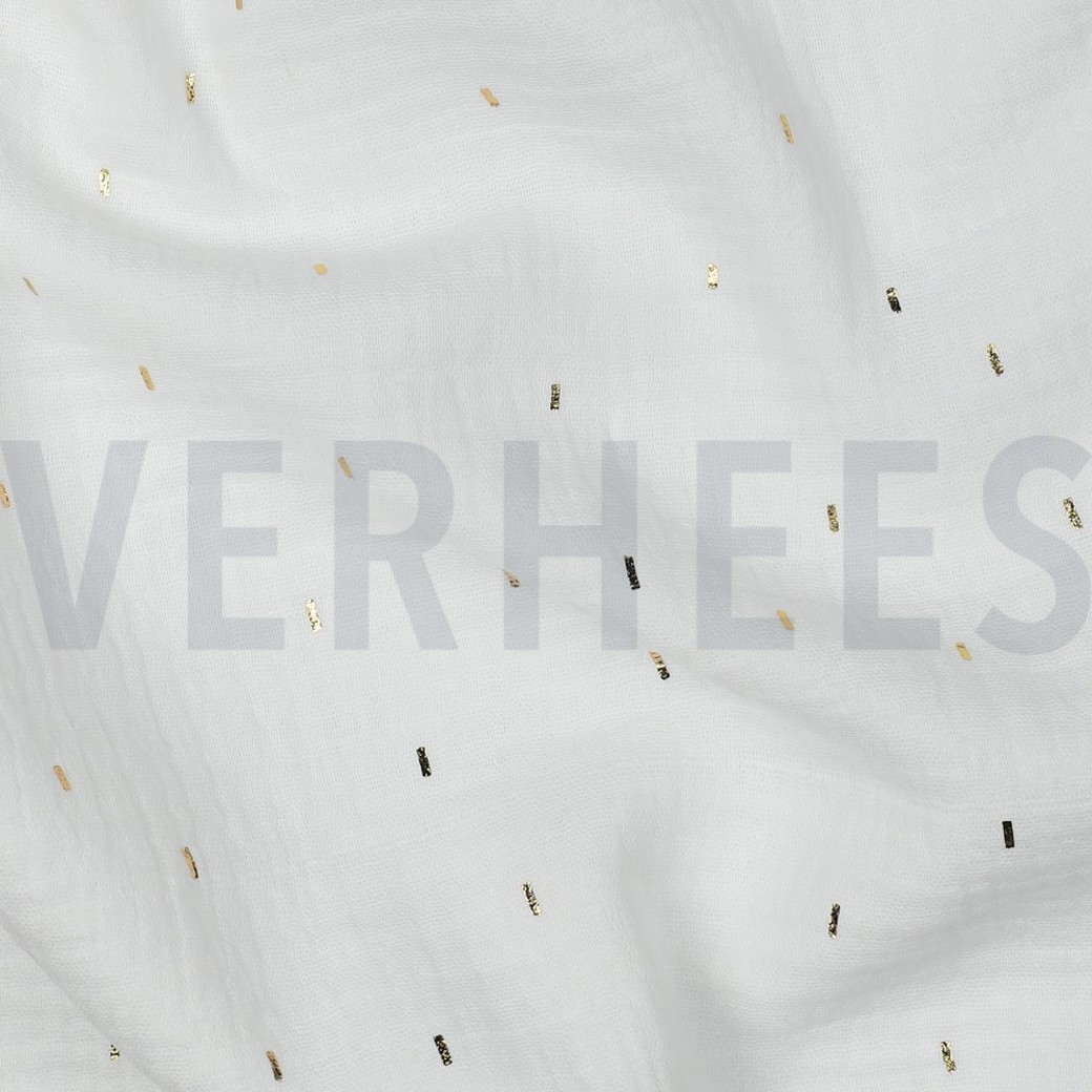 DOUBLE GAUZE FOIL STRIPES OFF WHITE/GOLD #2