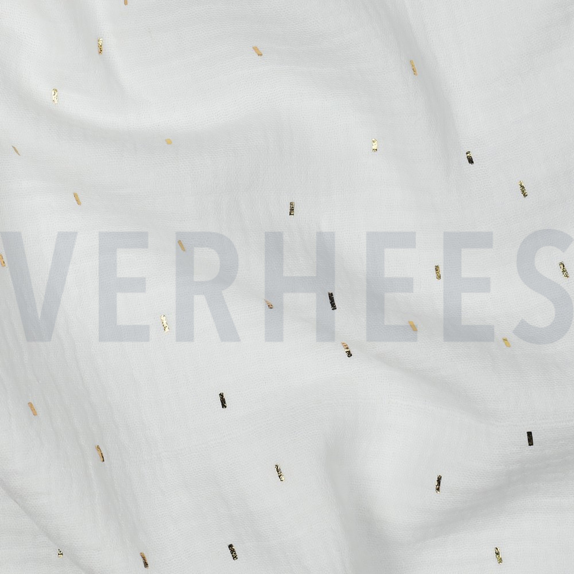 DOUBLE GAUZE FOIL STRIPES OFF WHITE/GOLD (high resolution) #2