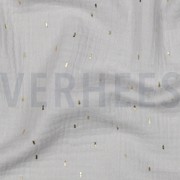 DOUBLE GAUZE FOIL STRIPES LIGHT GREY/GOLD (thumbnail) #2