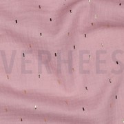 DOUBLE GAUZE FOIL STRIPES OLD ROSE/GOLD (thumbnail) #2