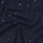 DOUBLE GAUZE FOIL STRIPES NAVY/GOLD (thumbnail) #2