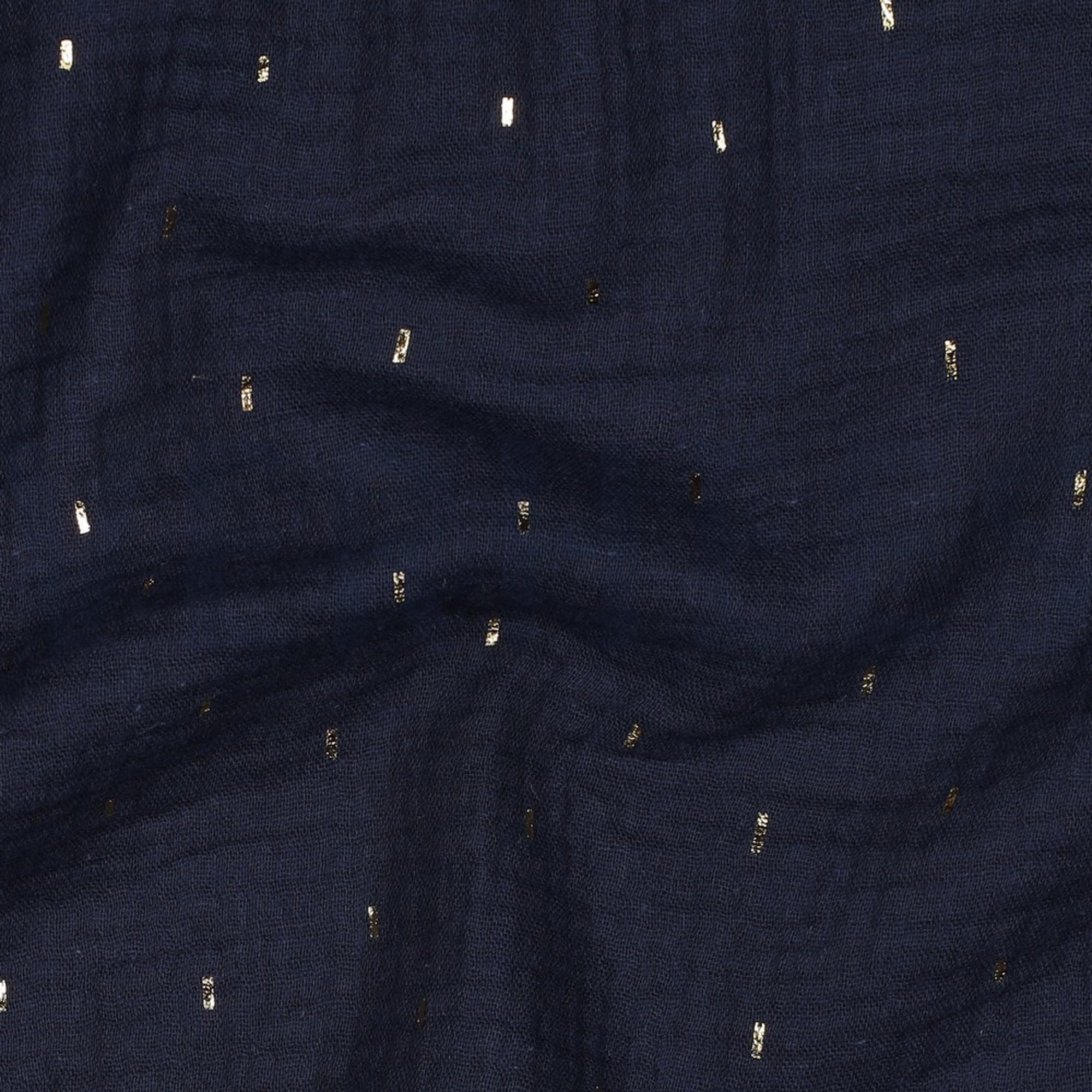 DOUBLE GAUZE FOIL STRIPES NAVY/GOLD (high resolution) #2