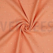 DOUBLE GAUZE FOIL STRIPES APRICOT/GOLD (thumbnail) #2