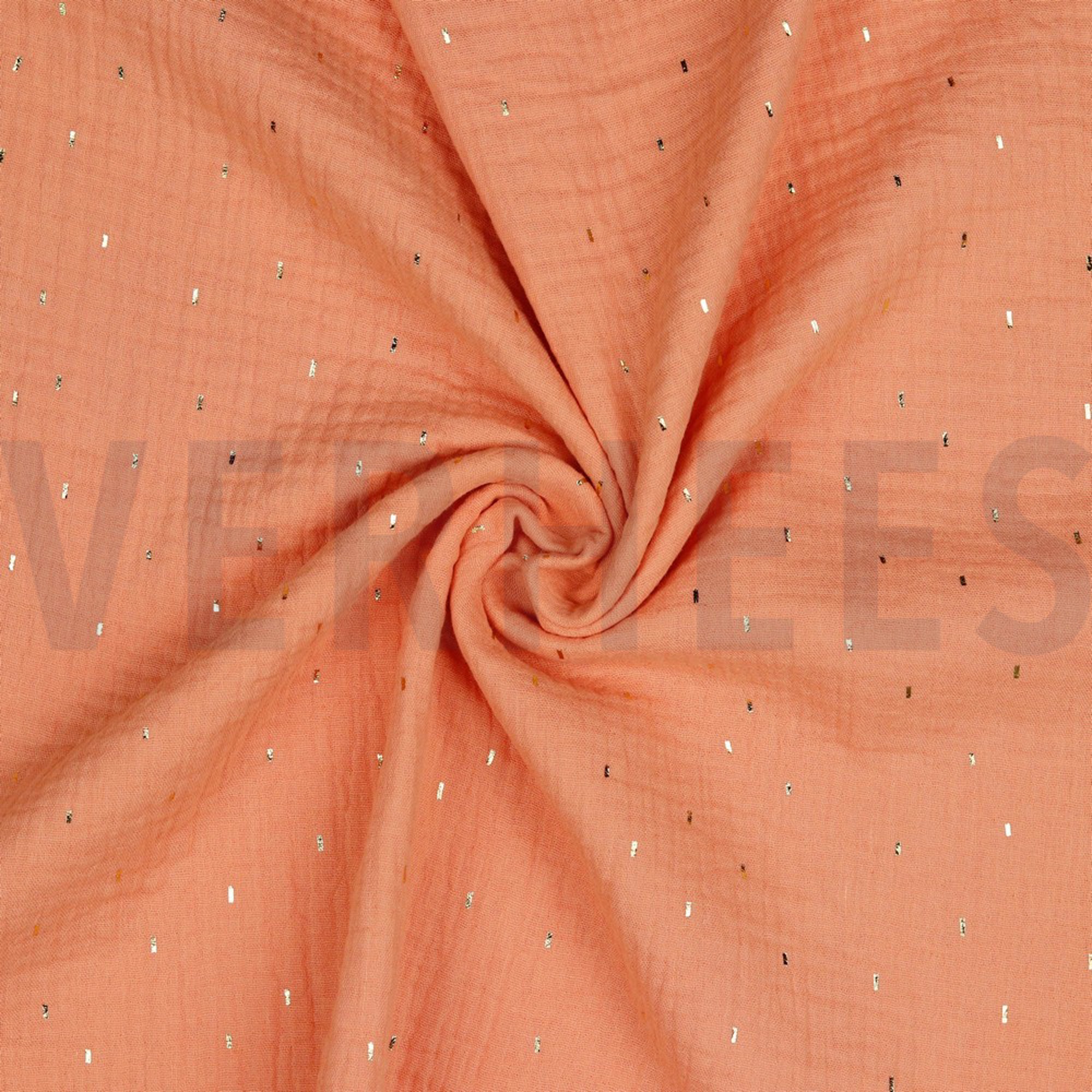 DOUBLE GAUZE FOIL STRIPES APRICOT/GOLD (high resolution) #2