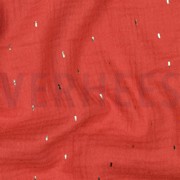 DOUBLE GAUZE FOIL STRIPES RUST/GOLD (thumbnail) #2